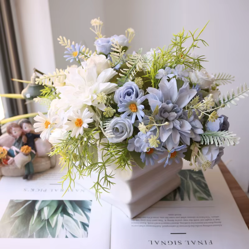 Bouquet de Roses artificielles en soie