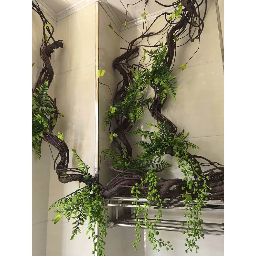 1.75m fleur artificielle vigne rotin malleabilité feuille