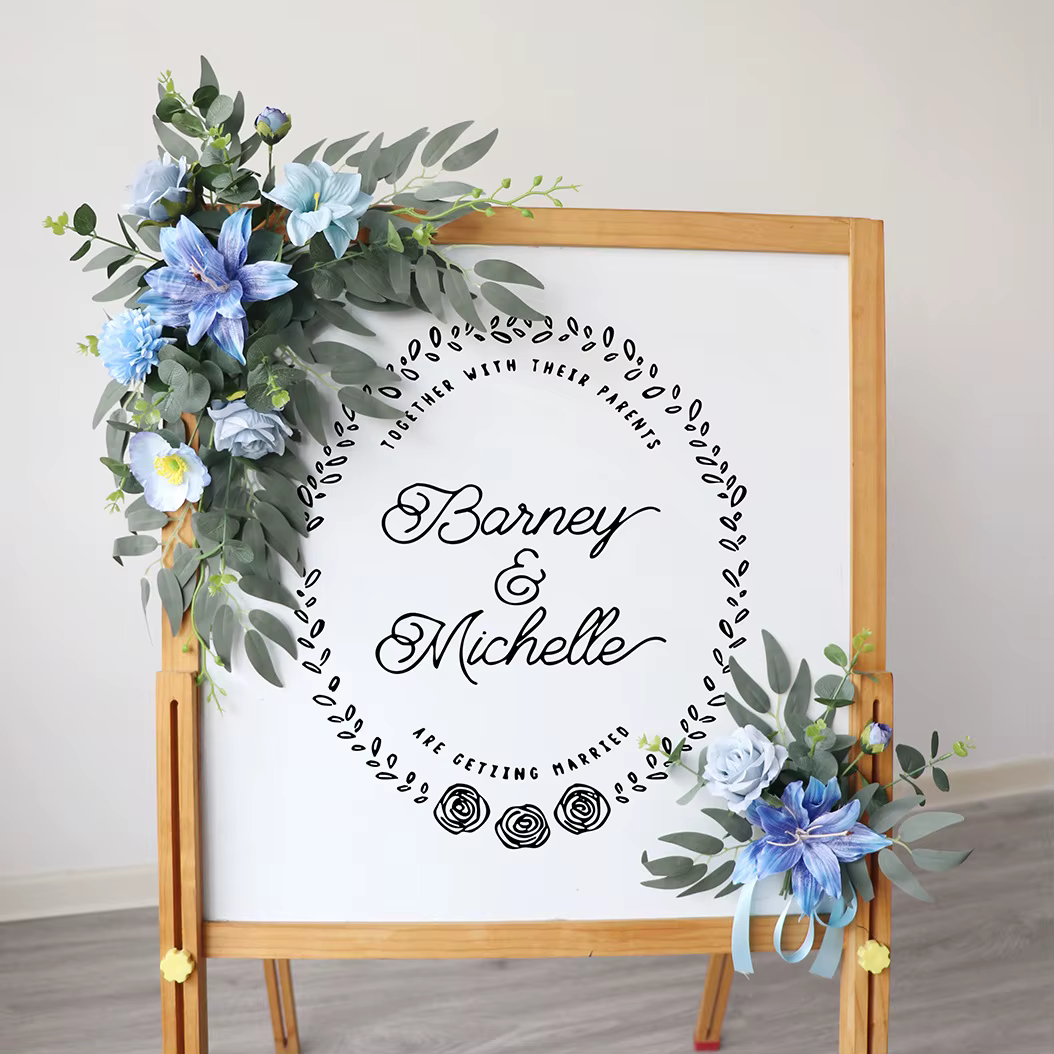 Yannew pays mariage bienvenue signe fleurs guirlande arc artificiel fleur Eucalyptus Swag pour fête cérémonie réception décor