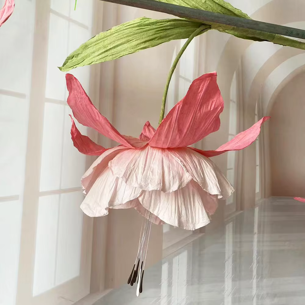 Mariage géant suspendu lys de la vallée fleurs en papier artificielles