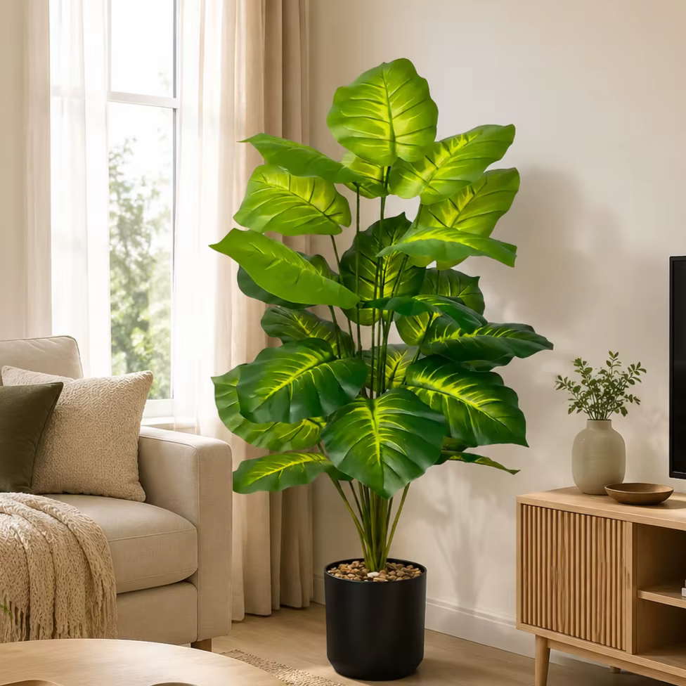 Plante artificielle Pothos de 85 cm avec pot noir