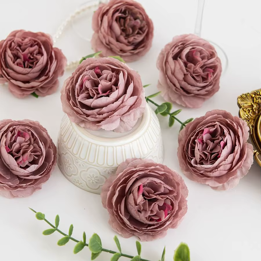 Fleur artificielle soie pivoine tige combinaison cour extérieure mariage bouquet de mariée maison chambre vacances couronne boîte de bricolage Decoratio