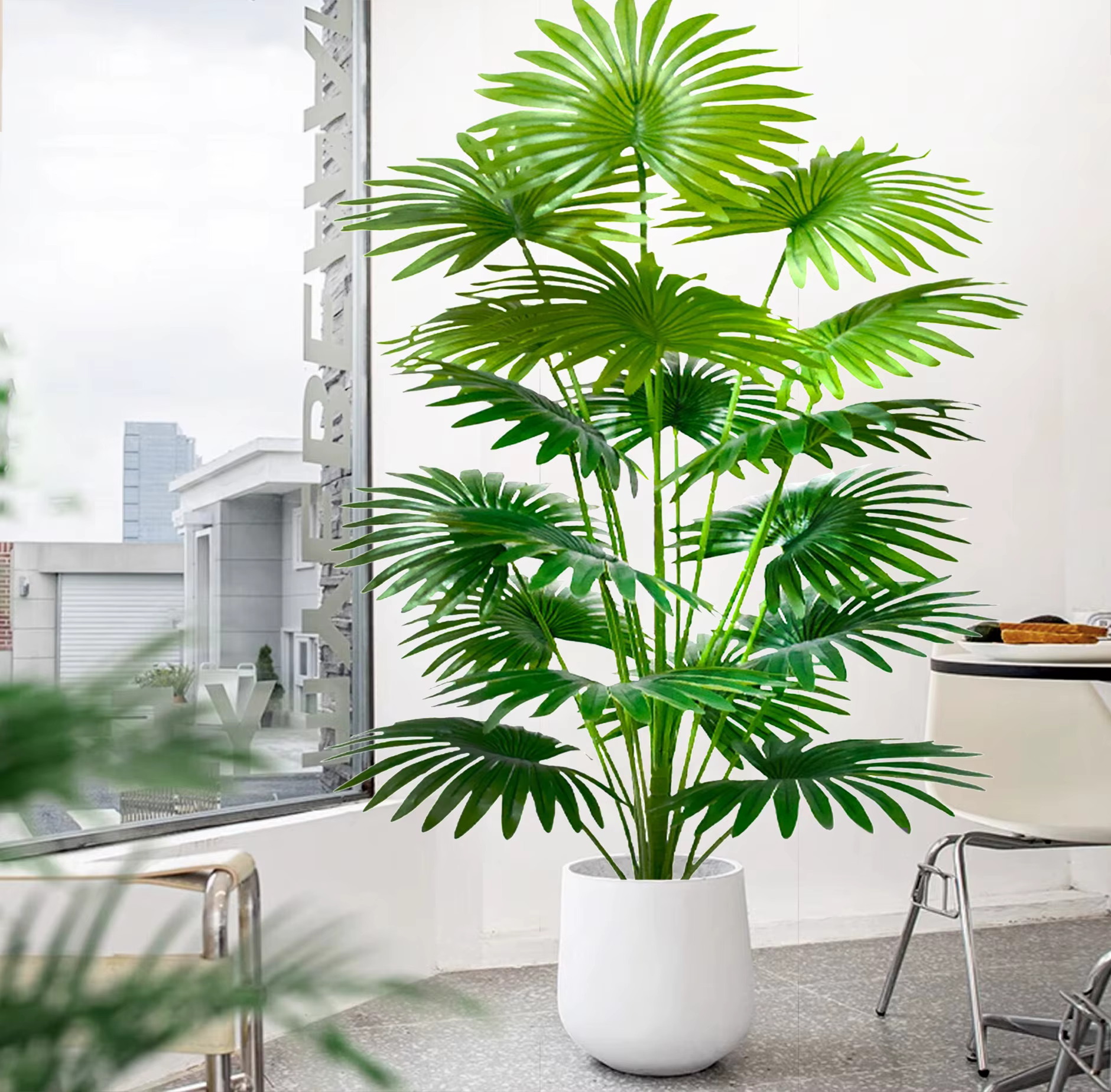 Palmier artificiel - grande plante tropicale artificielle adaptée à la décoration intérieure et extérieure sans pot