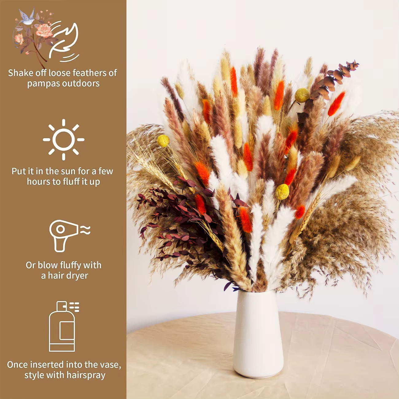 Bouquets de Pampas Moelleux