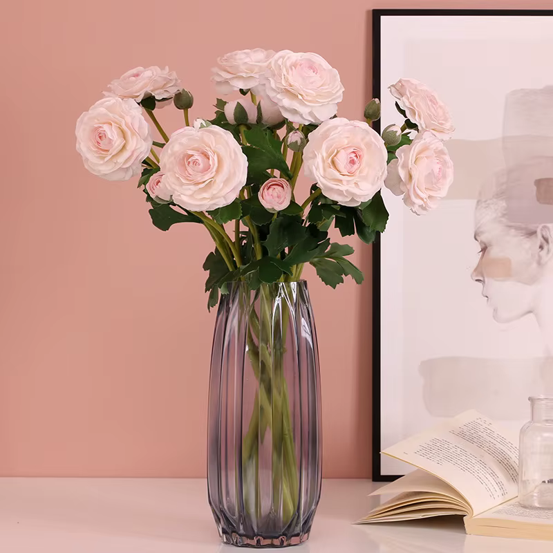 Fleurs artificielles de pivoine 2 têtes haut de gamme hydratant