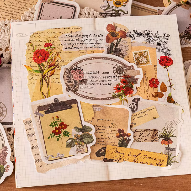 Bloc-Notes Scrapbooking Vintage séries plante amoureux des cartes