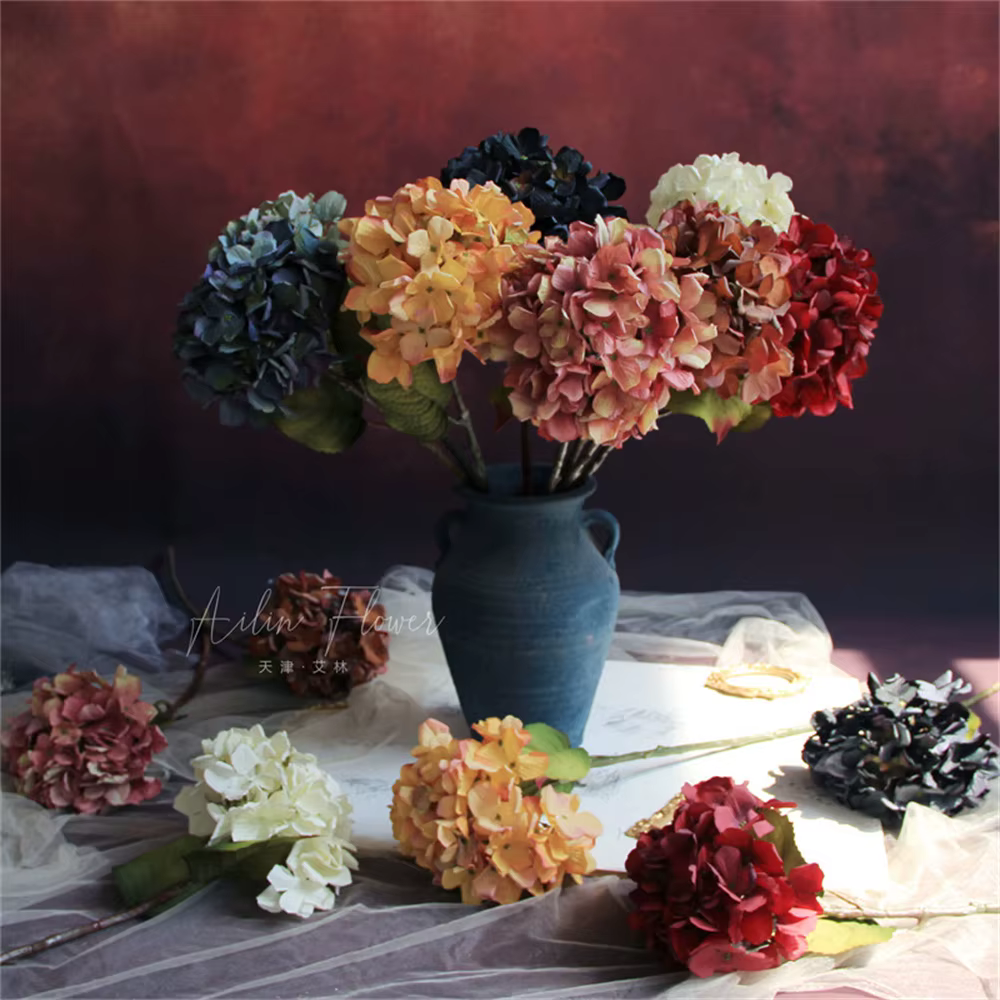 InjHortensia-Vase à Fleurs Artificielles pour la Décoration de la Maison