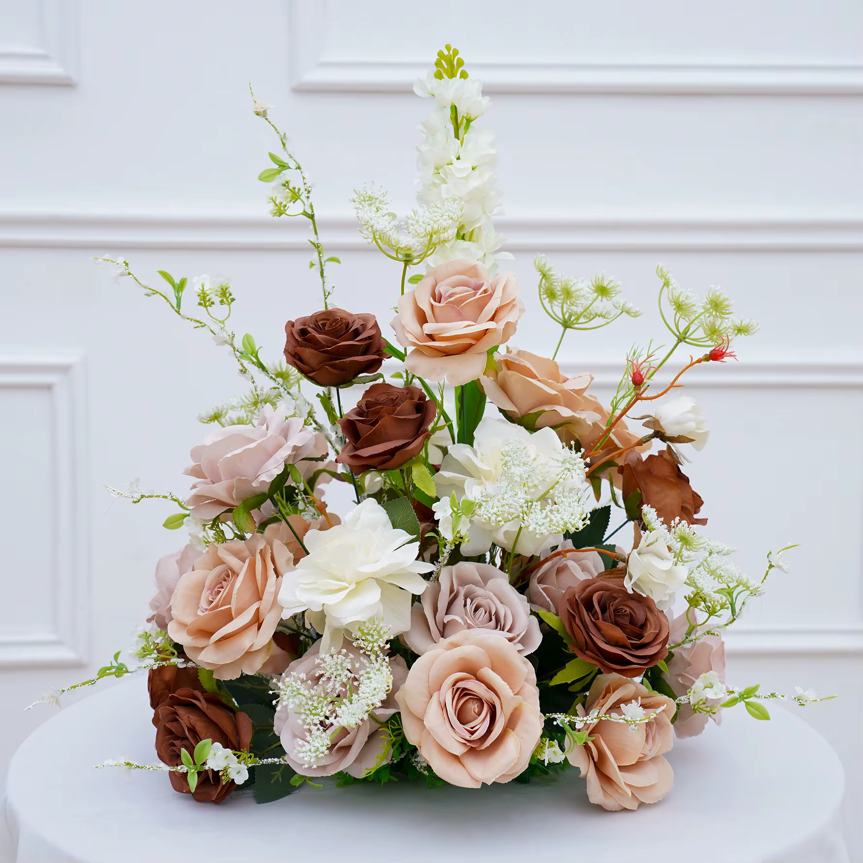 Boule de fleurs verte pivoine Rose colorée