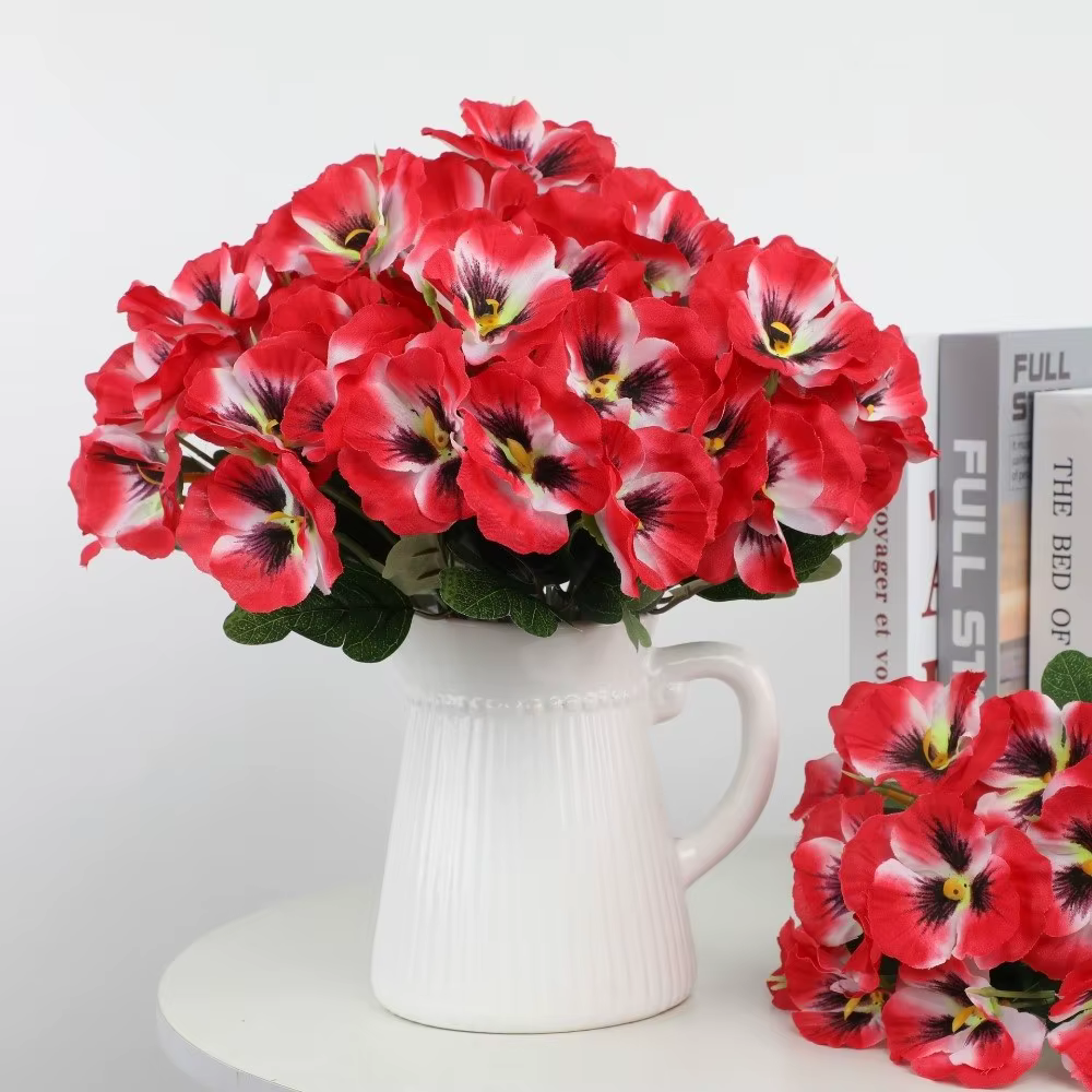 Lot de fleurs artificielles de primula de 32 cm
