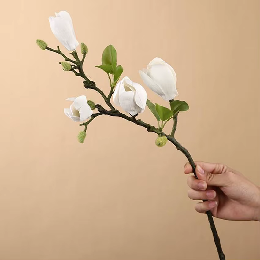Bouquet de magnolia artificielle en soie
