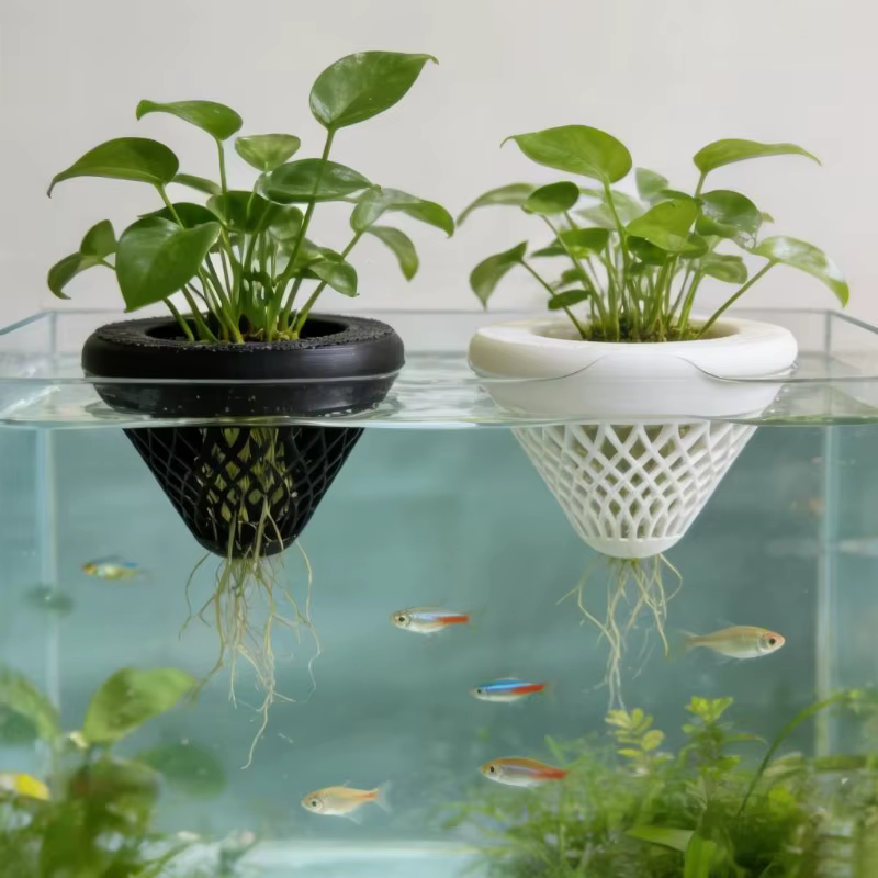Pot de fleurs flottant hydroponique, décoration de paysage d'aquarium, mini-plante aquatique, planteur, accessoires aquatiques pour aquarium