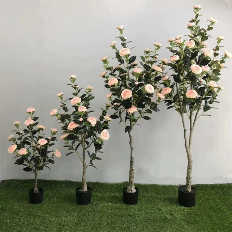 Camélia plantes artificielles arbre haute Faux décor maison mariage noël pâques nouvel an plastique vert décoration verdure fleurs