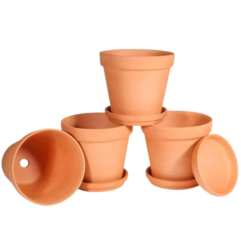 Petits Pots en terre cuite de 3 pouces avec soucoupe
