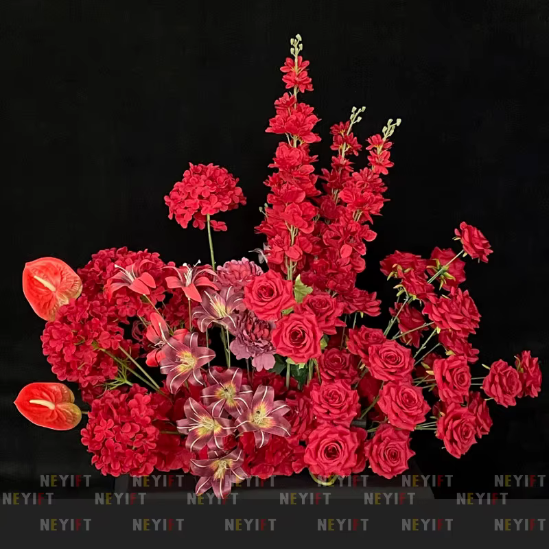 Arrangement floral de sol en feuilles de plantes vertes