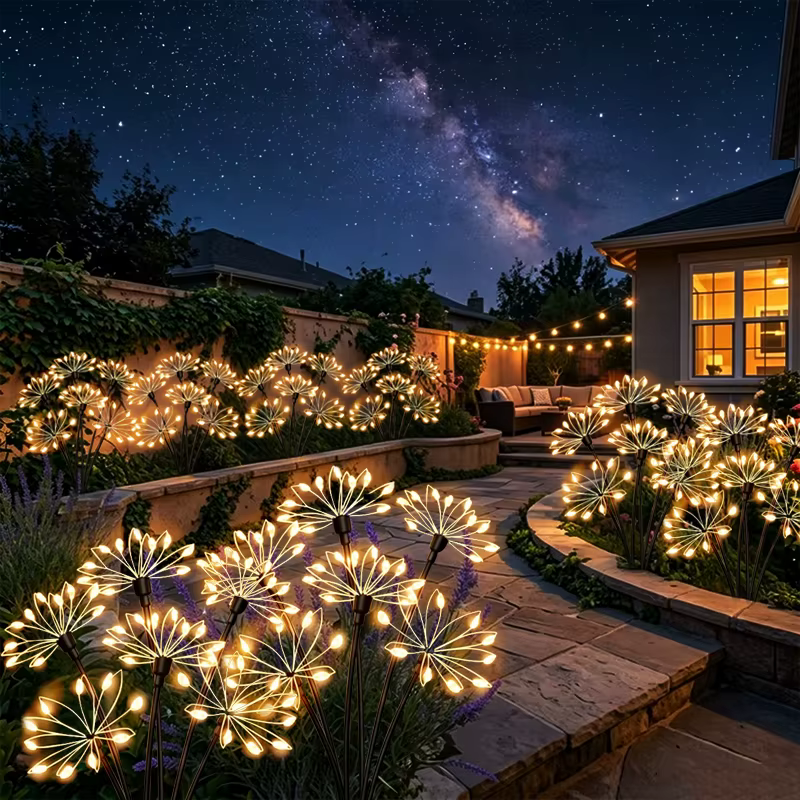 Lampes solaires LED en forme de fleur