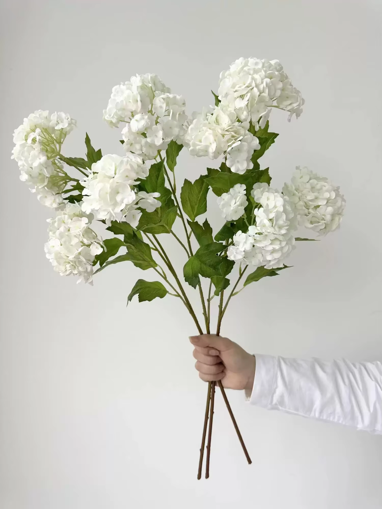 Hortensia artificielle blanche à 3 têtes