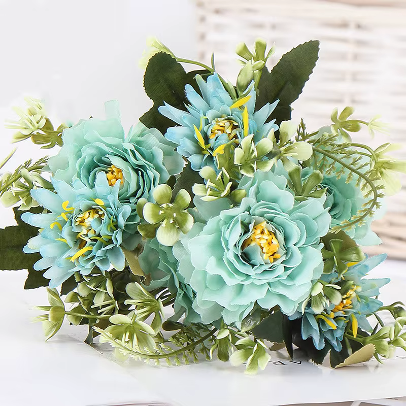 Bouquet de roses pivoines camélia artificielles