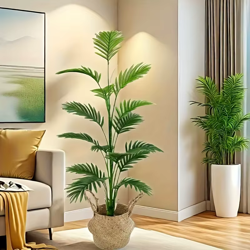 Grande plante de palmier artificielle 15 feuilles - Choix parfait pour la décoration de la maison et du bureau