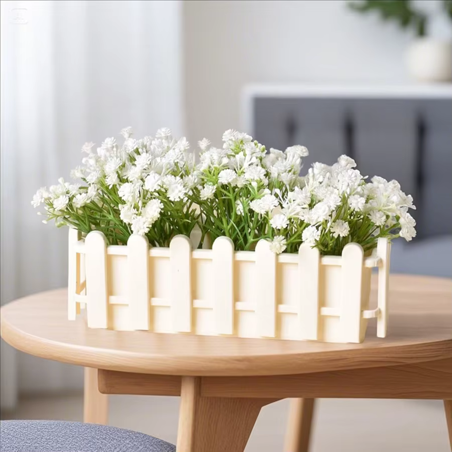 Jardinière Rectangulaire Moderne - Série de Pots avec Design Clôture Décorative - Décoration de Jardin et Maison
