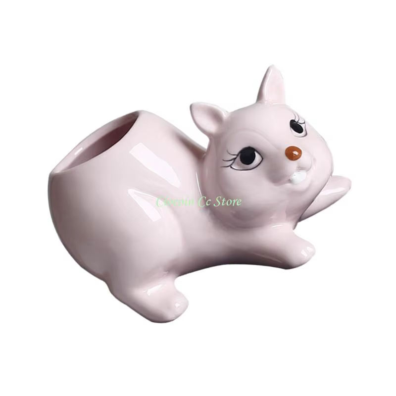 X90F Ceramic Plant Plante Pot Planter Squirrel Forme