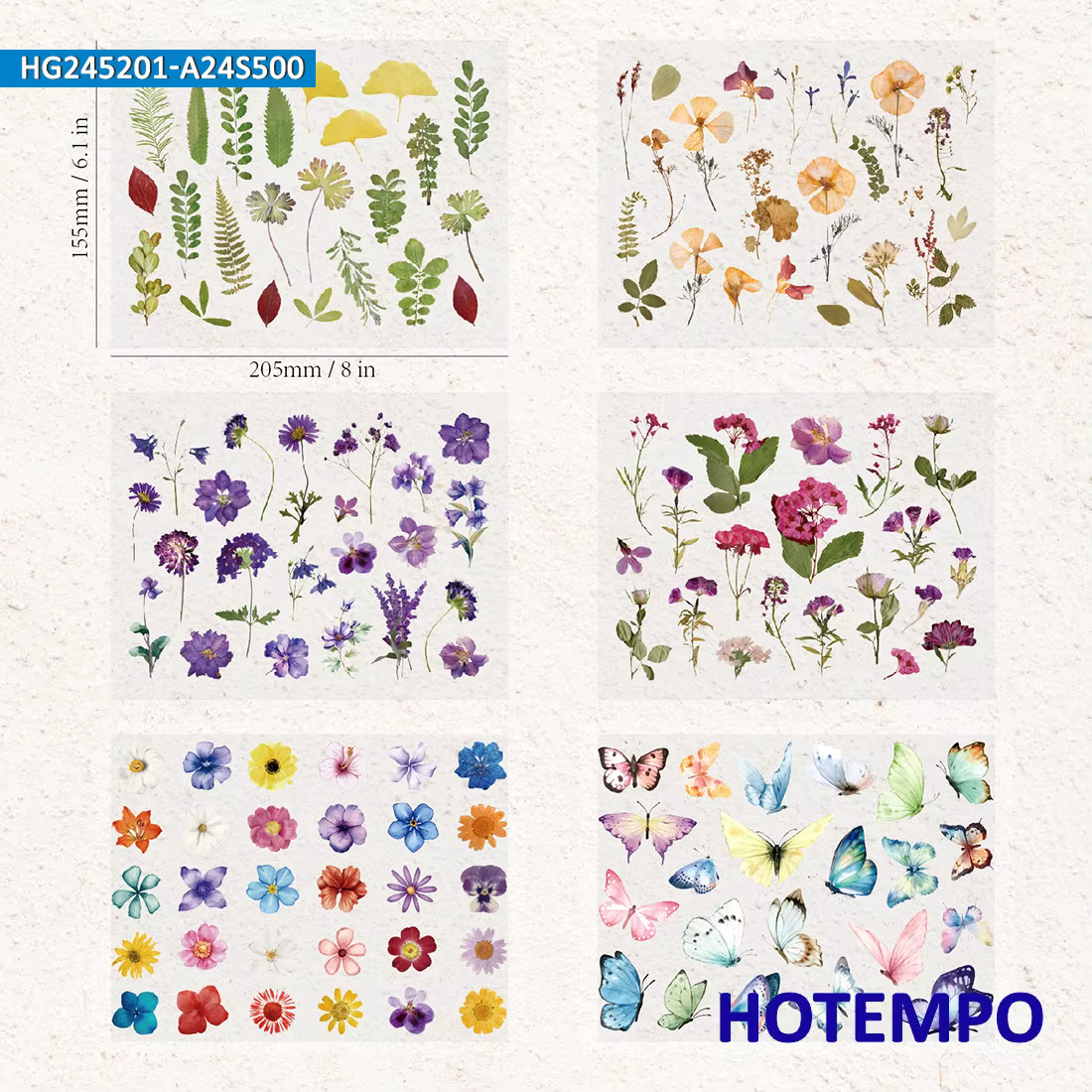 Pack d’autocollants de fleurs de plantes