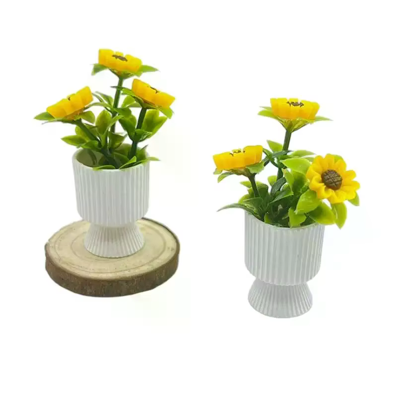 Ornement miniature de tournesol en pot