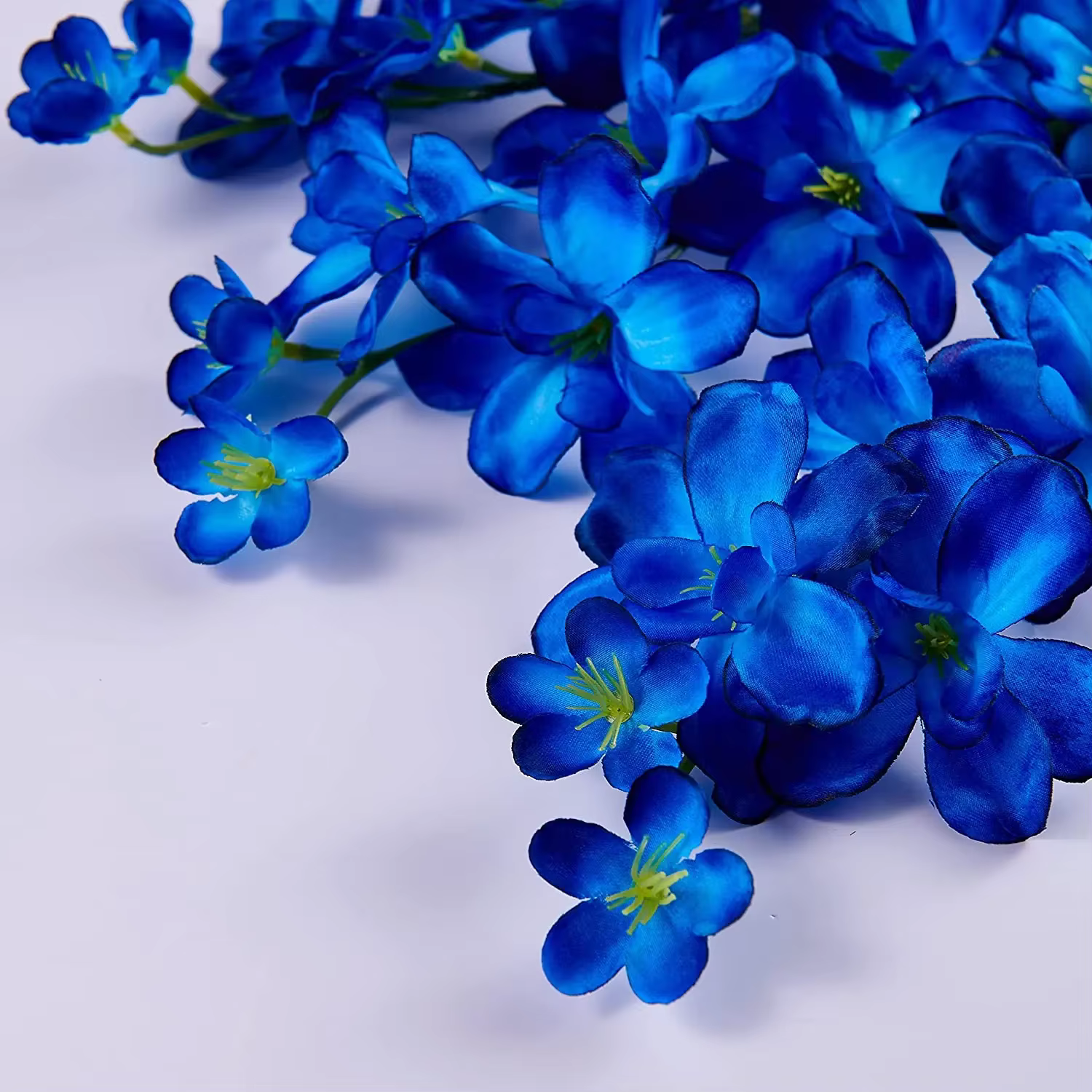 10 pièces d'orchidées artificielles fleurs bleues longues tiges en vrac pour la maison de mariage
