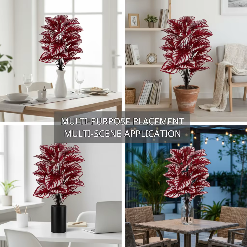 Magnifique arbre Violet artificiel avec 24 feuilles violettes