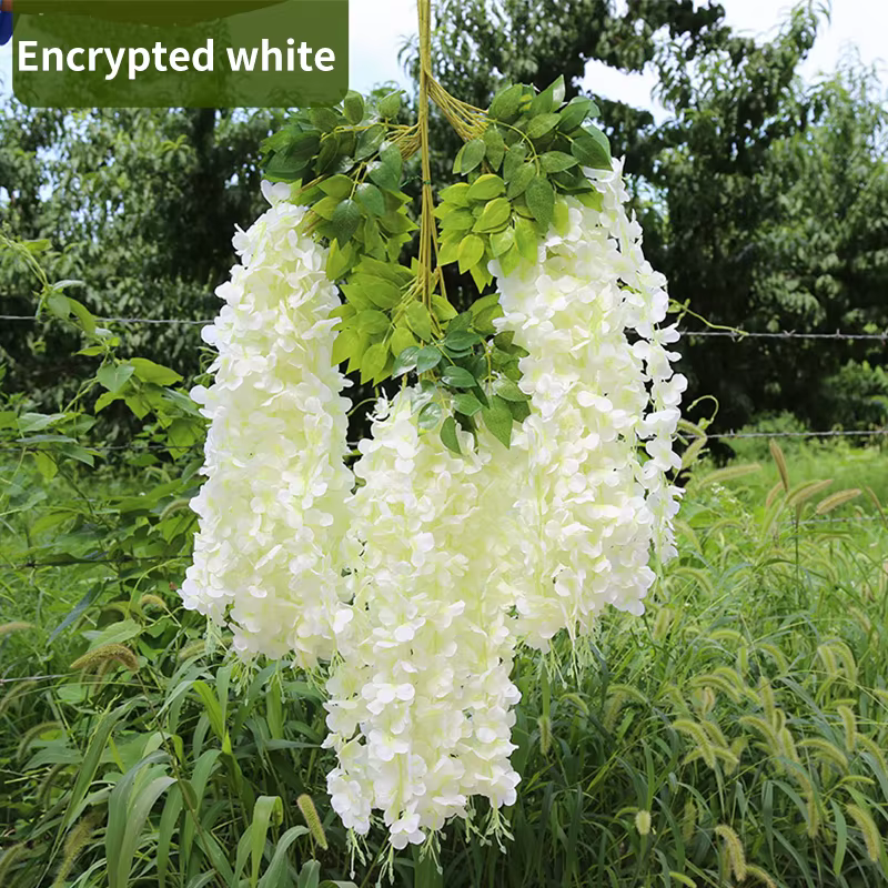Décoration de noël glycine fleur artificielle suspendue guirlande rotin