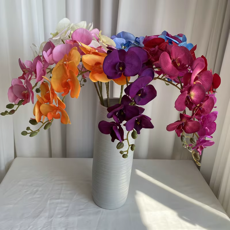 Arrangement floral Phalaenopsis en velours artificiel