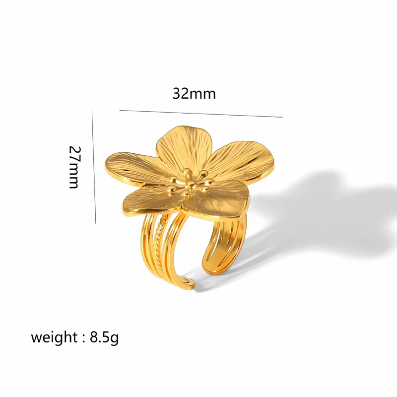 Bague à fleurs pour femmes, tempérament Simple, mode de fête, breloque tendance, bijoux étanches, cadeaux, vente en gros, nouvelle collection 2024