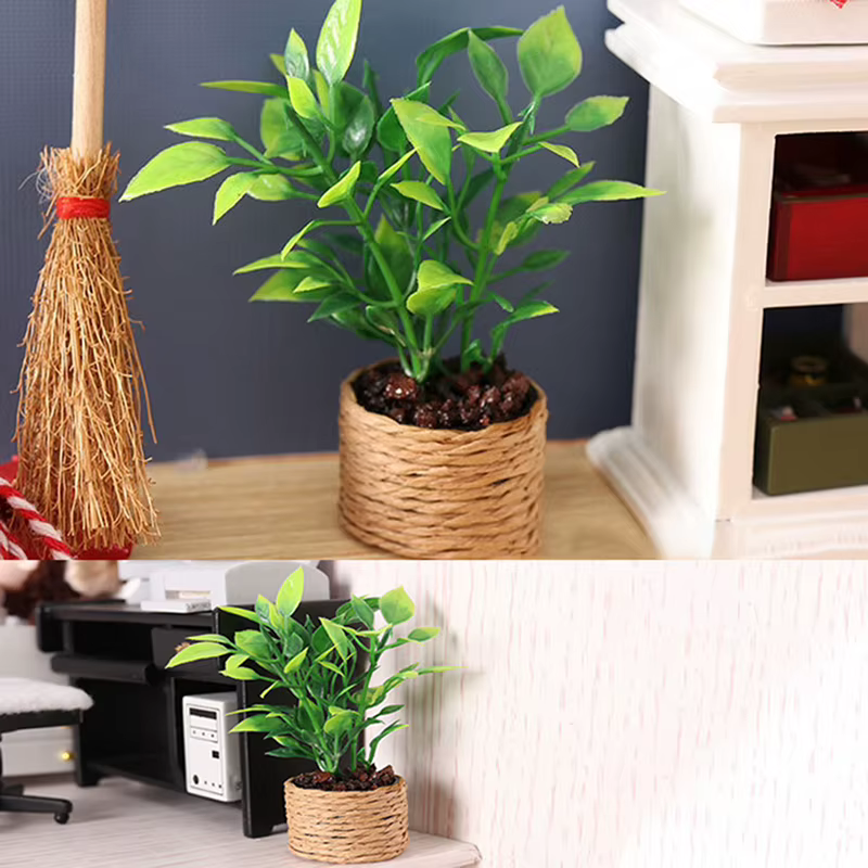Mini arbre Miniature en Pot pour maison de poupée 1:12
