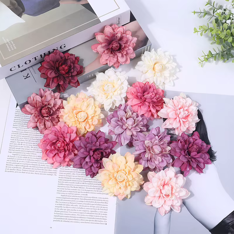 Têtes de fleurs de dahlia artificielles