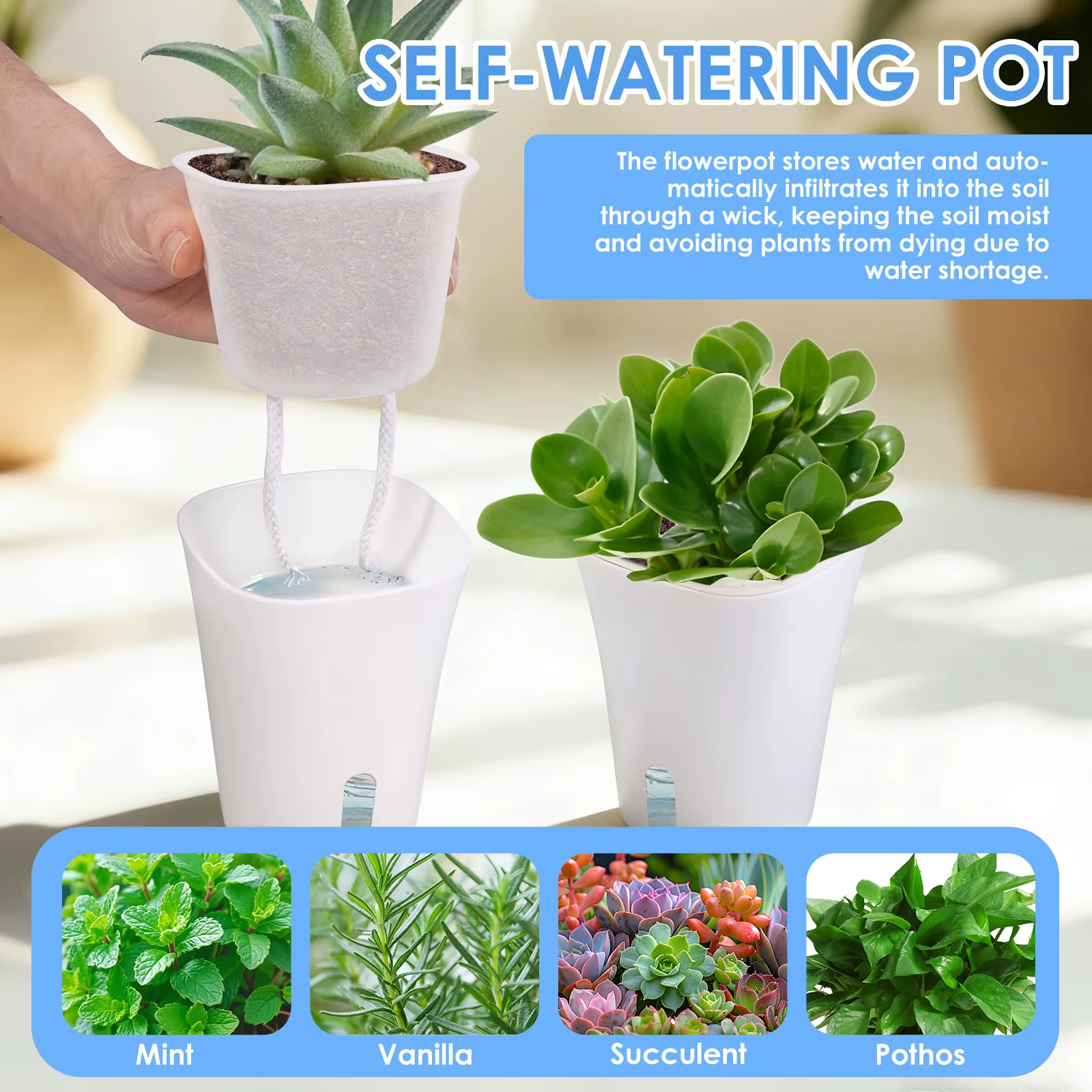 Jardinière à arrosage automatique