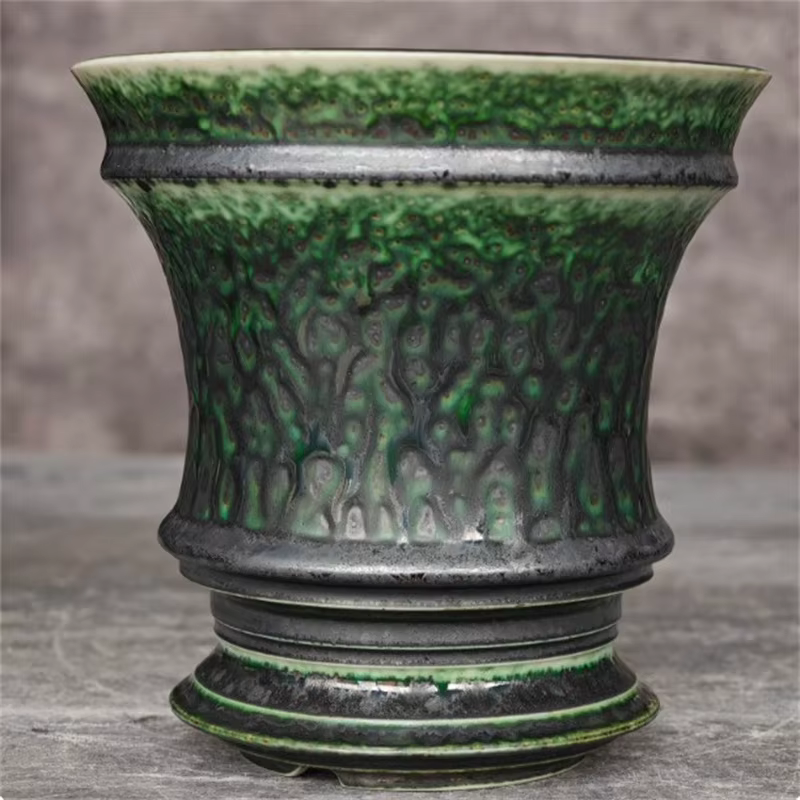  Pot en porcelaine vert algue pour plantes grimpantes
