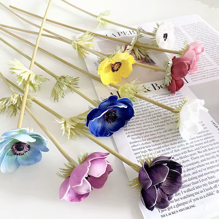 Fleurs d'anémone artificielles en PU