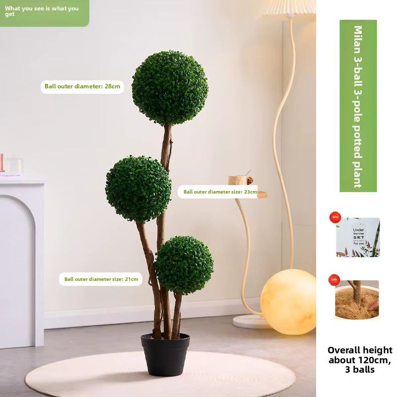 Plantes vertes artificielles sphériques de Milan nordique (parole) | Décoration intérieure et extérieure de fenêtre de