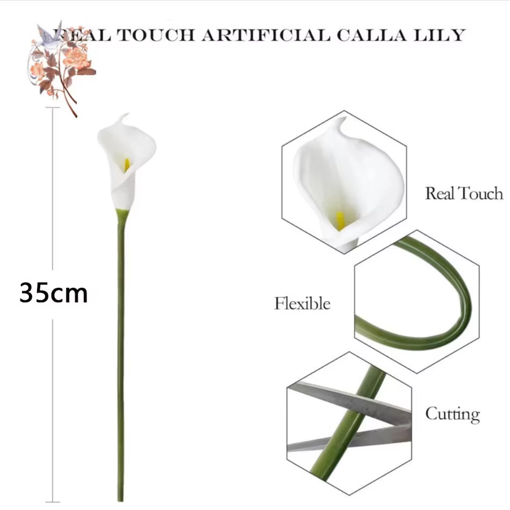 Fleurs Artificielles de Lys Calla Blanc pour Patients