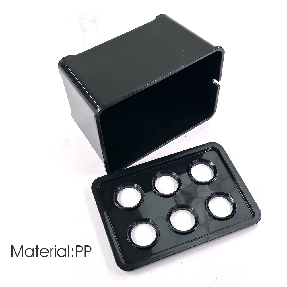 Système de culture hydroponique blanc/noir, boîte hydroponique, Pot de pépinière à 6 trous pour plantes d'intérieur de jardin, jardinière de culture végétale sans sol