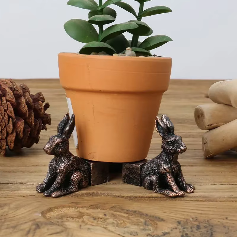 3 pièces Pot de fleur pieds support forme animale chat chien lapin Pots de plantes Risers Pad extérieur jardin résine Pot pied plante bonsaï supports