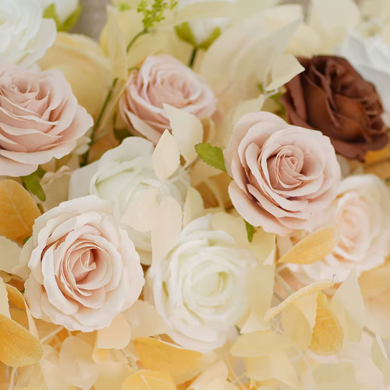 C8638 série Champagne avec Pampas herbe Table fleur église mariage réception Center Arrangement Floral fête événement décor accessoires