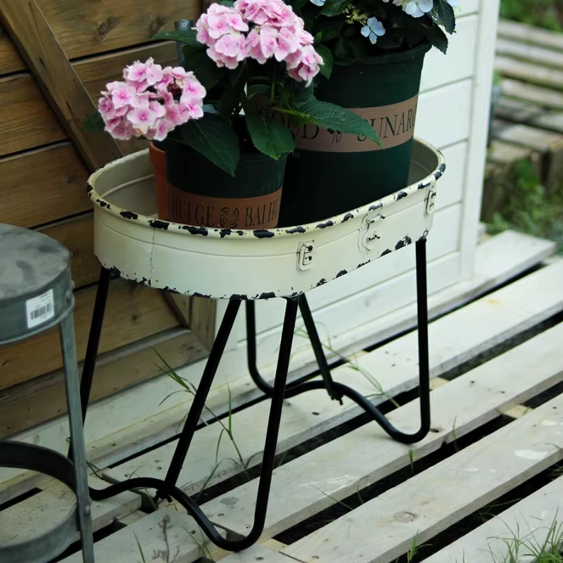 Support de fleurs en fer Vintage