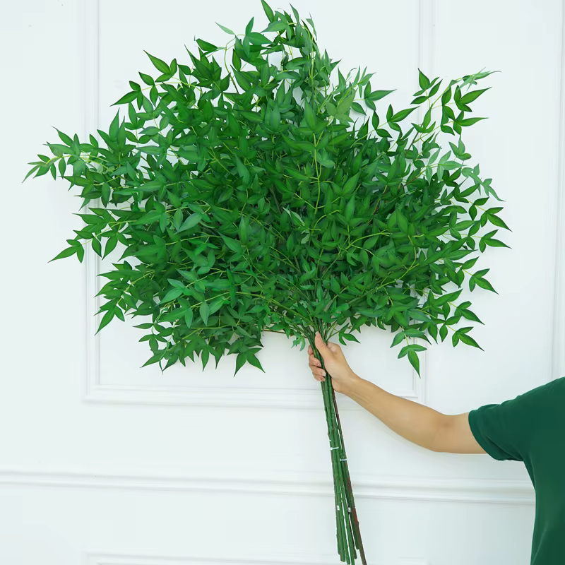 Branches de Feuilles de Bambou Vertes Artificielles