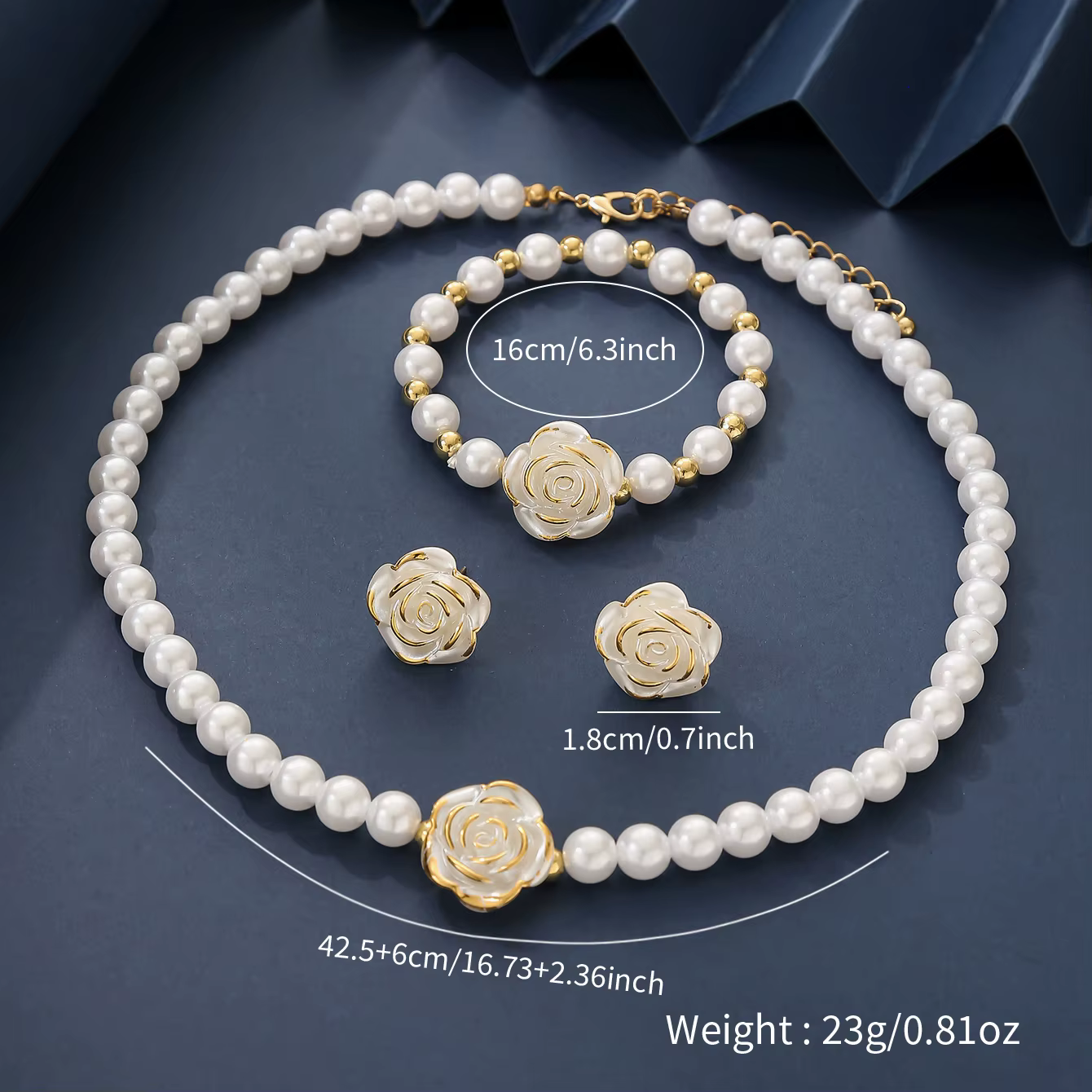 Collier et Bracelets en Imitation de perles pour femmes, élégant, fleur délicate, boucles d'oreilles, polyvalent, quotidien, fête, Banquet, mariage, bijoux cadeaux