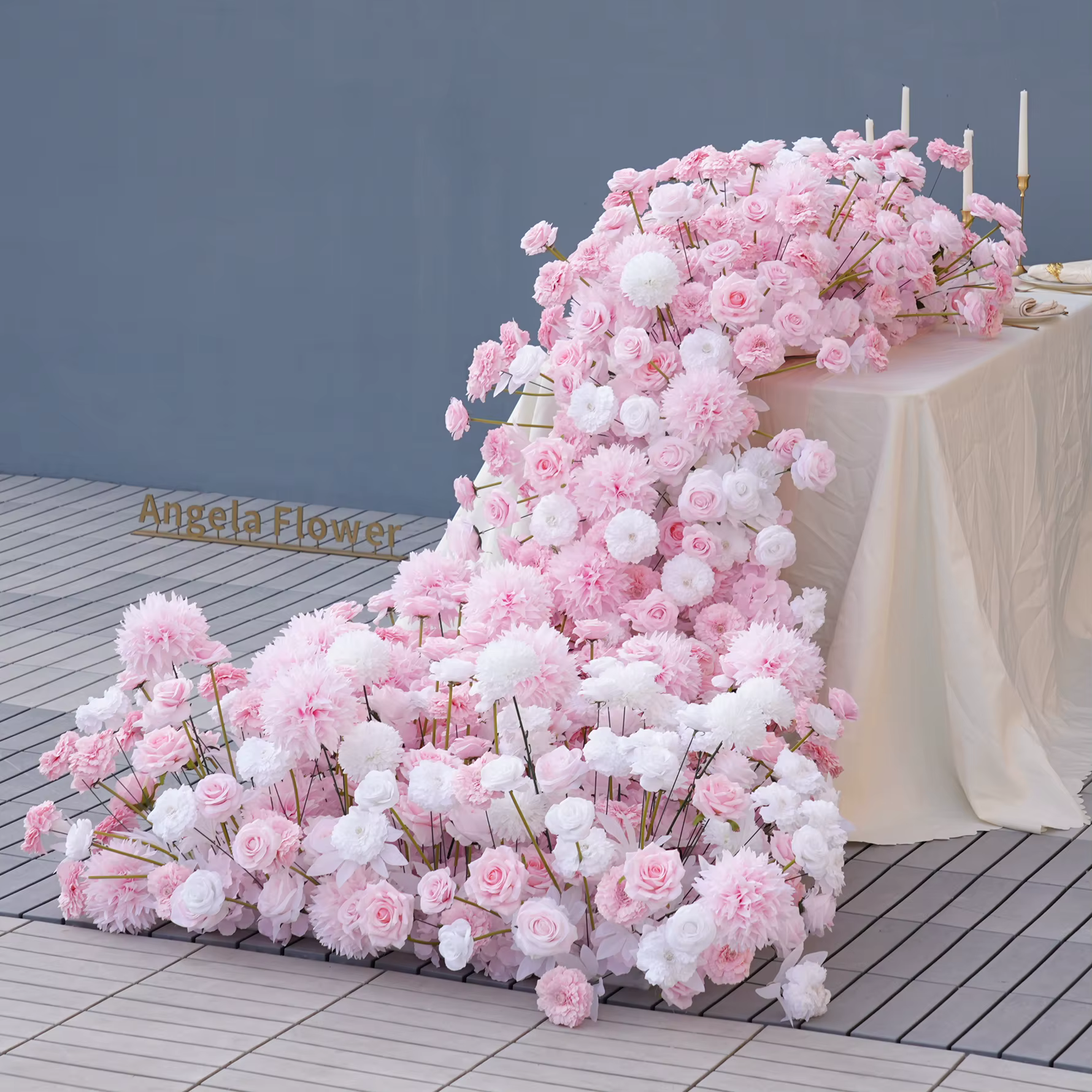 A8986 luxe frais Rose blanc