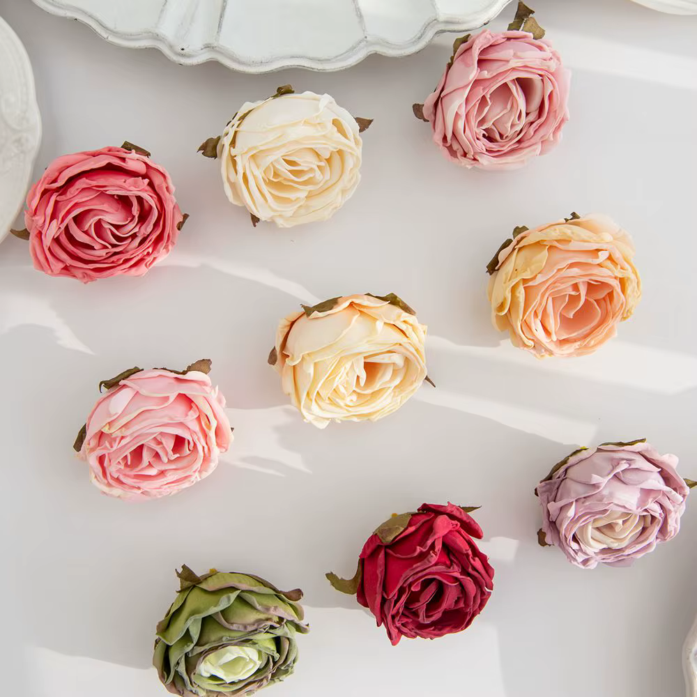 Bord Brûlé Artificiel Rose De Mariage nuptiale bouquet Décor Maison vase En Plein Air Jardin Festival Parti Couronne Bricolage cadeau Saint Valentin
