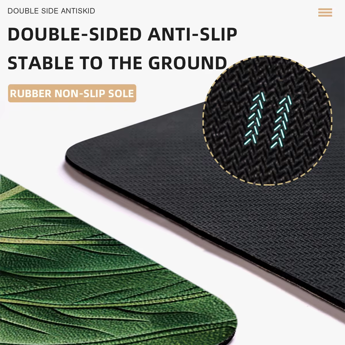 Tapis de salle de bain absorbant en forme de feuille