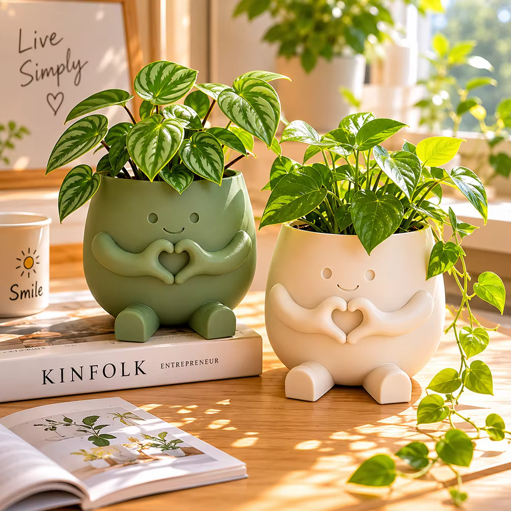 2 pots de plantes porte-bonheur