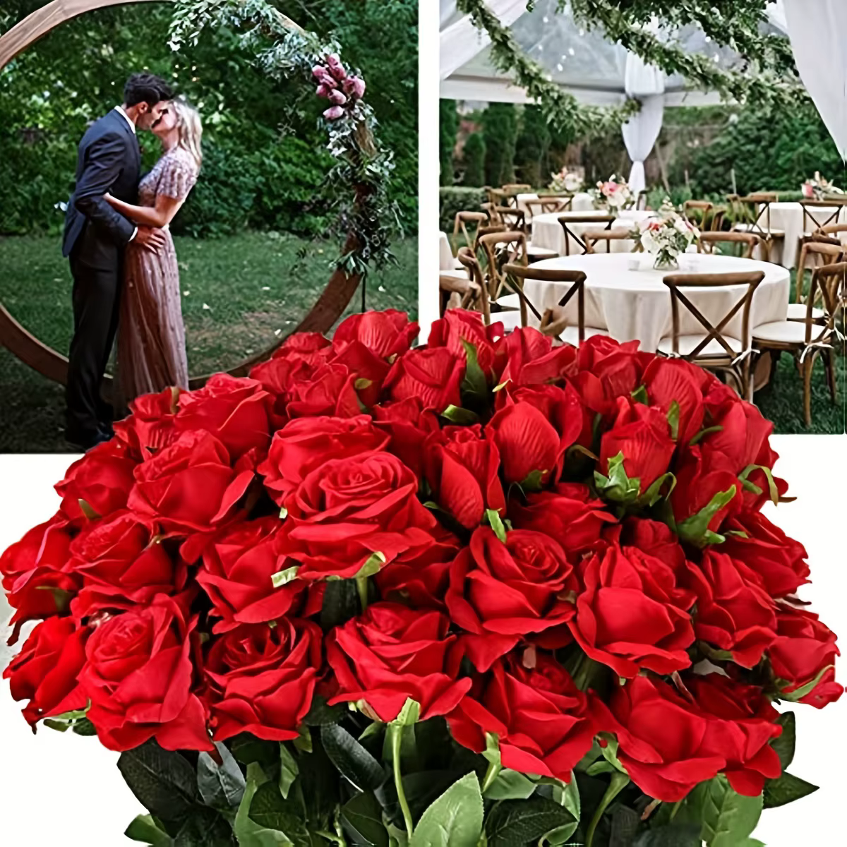 Bouquet de roses artificielles réalistes