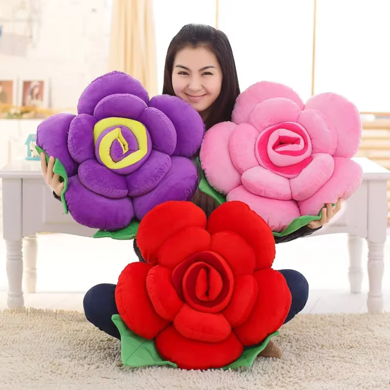 Grand coussin de canapé en forme de Rose, jouet en peluche, décoration intérieure de voiture, fourniture de fête de mariage, fleur, décoration de maison, oreiller doux au toucher